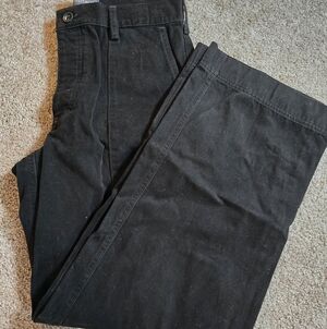 Bananna Republic Dark Olive Cotton Mid Rise Wide Leg Pants